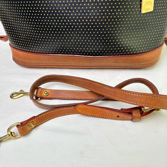 Dooney Bourke Vintage Satchel Crossbody Convertible Perforated Leather Bag Purse - Picture 4 of 16
